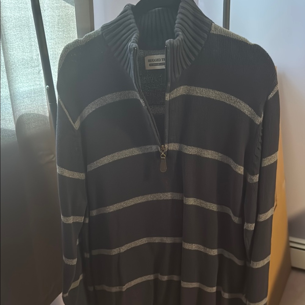 Men's Gray Striped Sweater